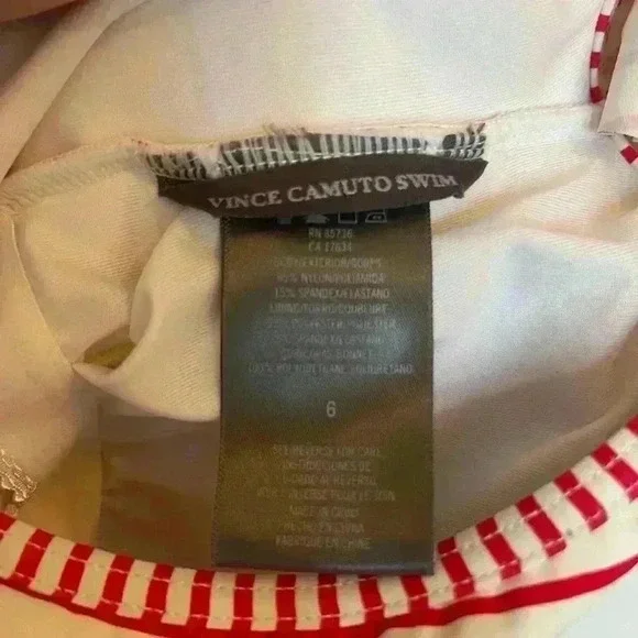 Vince Camuto Red and White Striped One Piece - Picture 4 of 11